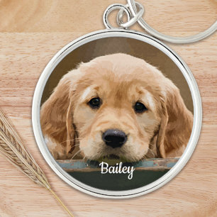 Dog Photo Keepache - Hondenliefhebber - Pet Memori Sleutelhanger