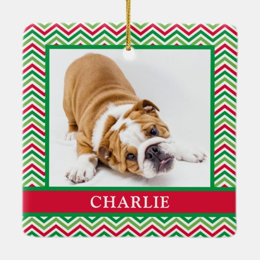 Dog Photo Keramisch Ornament (Achterkant)