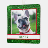 Dog Photo Keramisch Ornament (Links)