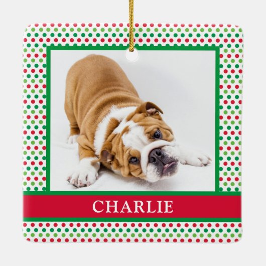 Dog Photo Keramisch Ornament (Achterkant)