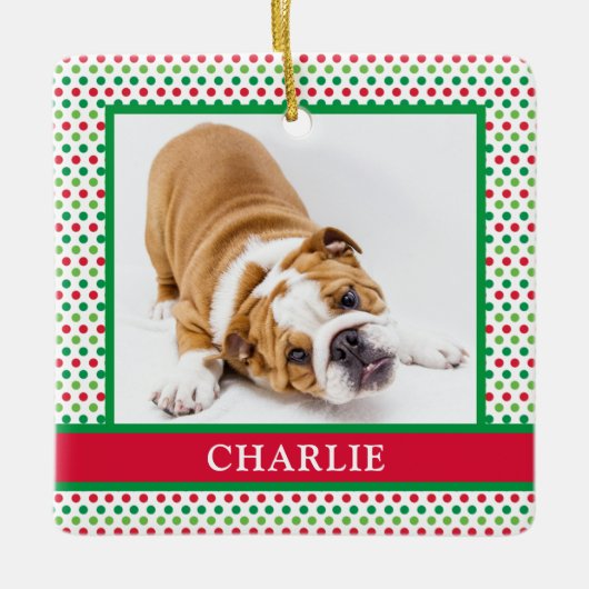 Dog Photo Keramisch Ornament (Voorkant)