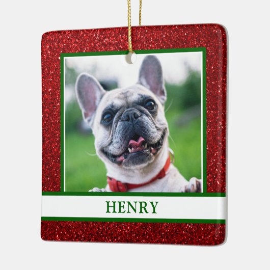 Dog Photo Keramisch Ornament (Links)