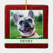 Dog Photo Keramisch Ornament (Achterkant)