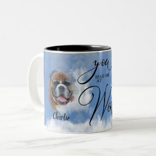 Dog PHOTO Memorial Sympathie die je me had op Wof Tweekleurige Koffiemok