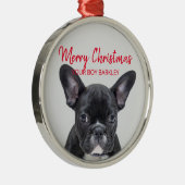 Dog Photo Merry Kerstmis Je jongen of meisje Metalen Ornament (Rechts)