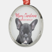 Dog Photo Merry Kerstmis Je jongen of meisje Metalen Ornament (Links)