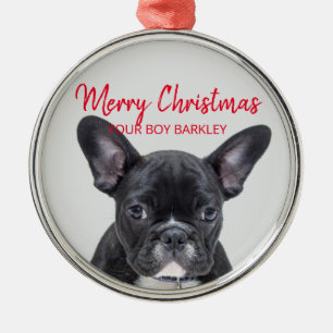 Dog Photo Merry Kerstmis Je jongen of meisje Metalen Ornament