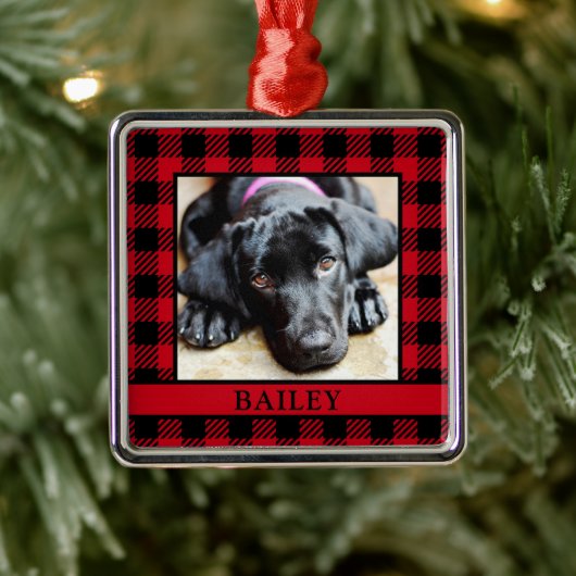 Dog Photo Metalen Ornament (Boom)