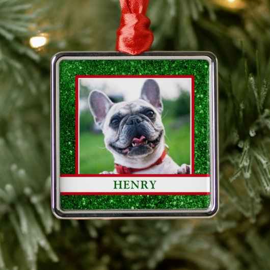 Dog Photo Metalen Ornament (Boom)