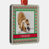 Dog Photo Metalen Ornament (Rechts)