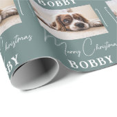 Dog Photo minimalist Merry Kerstmis Cadeaupapier (Rol Hoek)