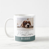 Dog Photo Minimalist Merry Kerstmis Koffiemok (Links)