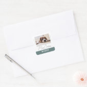 Dog Photo Minimalist Merry Kerstmis Vierkante Sticker (Envelop)