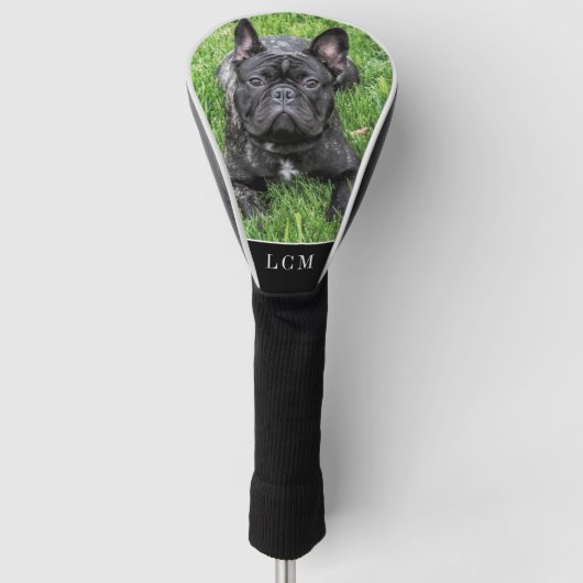 Dog Photo Monogram Golfheadcover (Voorkant)