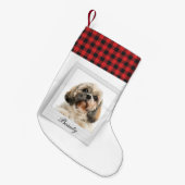 Dog Photo Monogram Pet Eigenaar gepersonaliseerd Kleine Kerstsok (Voorkant (Hangend))