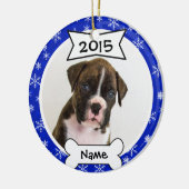 Dog Photo Ornament in Blue (Links)