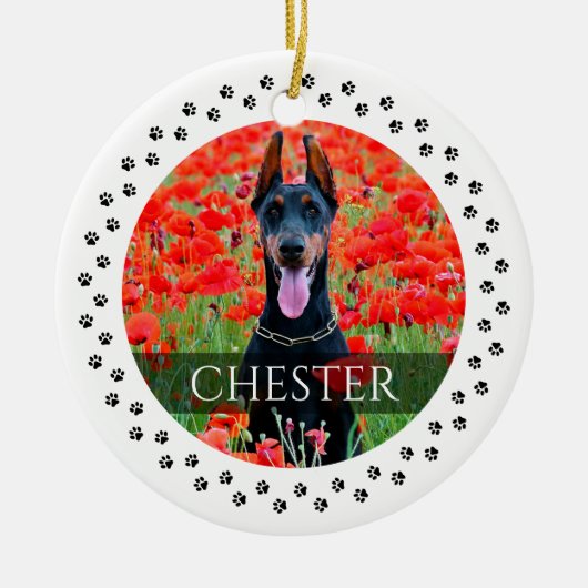 Dog Photo Ornament - Personalized Pet Keepomwille (Voorkant)