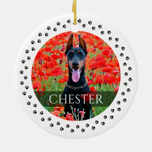Dog Photo Ornament - Personalized Pet Keepomwille (Achterkant)