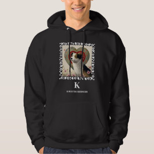 Dog Photo Paws Prints Monogram & Naam Gepersonalis Hoodie