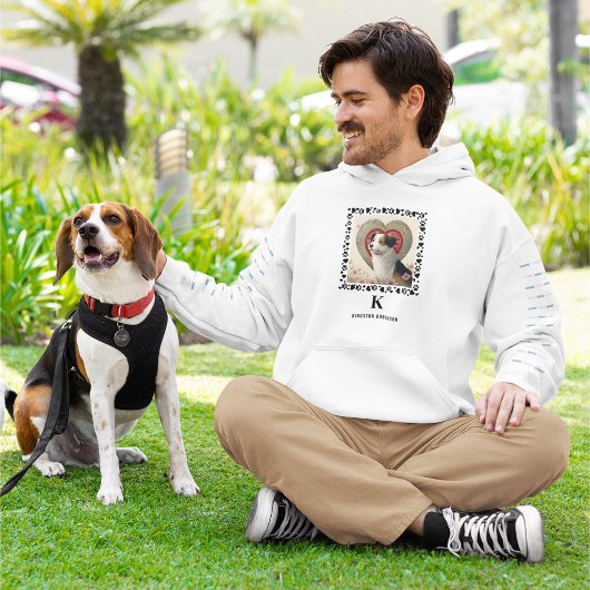 Dog Photo Paws Prints Monogram & Naam Gepersonalis Hoodie