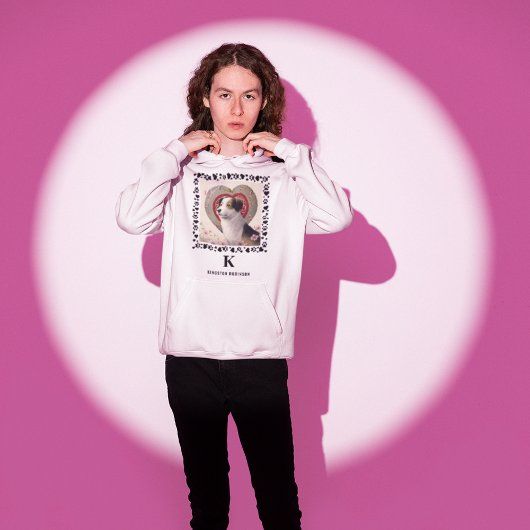 Dog Photo Paws Prints Monogram & Naam Gepersonalis Hoodie