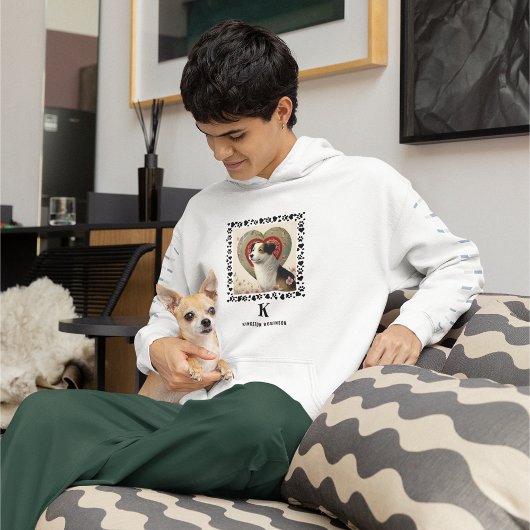 Dog Photo Paws Prints Monogram & Naam Gepersonalis Hoodie