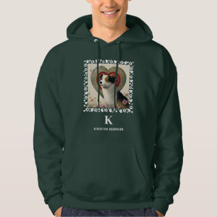 Dog Photo Paws Prints Monogram & Naam Gepersonalis Hoodie