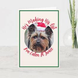 Dog Photo Personalize Name Kerstmis Feestdagen Kaart