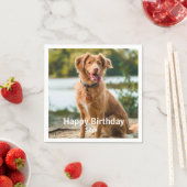 Dog Photo Personalized Birthday Cocktail Servet (Insitu)