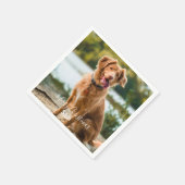 Dog Photo Personalized Merry Christmas Cocktail Servet (Hoek)