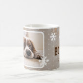 Dog Photo Pet Name Snowflake Waterverf Kerstmis Koffiemok (Center)