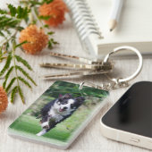 Dog Photo Rainbow Bridge Pet Loss Memorial Sleutelhanger (Voorkant Rechts)