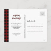 Dog Photo Red Buffalo Check Script YAPPY HOWLIDAYS Feestdagenkaart (Achterkant)