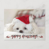 Dog Photo Red Buffalo Check Script YAPPY HOWLIDAYS Feestdagenkaart (Voorkant)