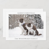 Dog Photo Snow Kerstfeestdag Feestdagenkaart (Voorkant / Achterkant)