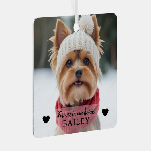 Dog Photo Sympathy Keepsake Ornament (Voorkant Rechts)