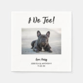 Dog Photo Wedding Cocktail Napkins Servet (Voorkant)