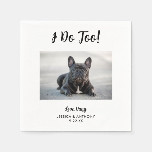 Dog Photo Wedding Cocktail Napkins Servet (Voorkant)