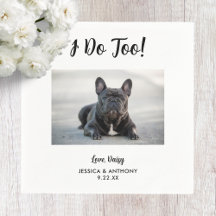 Dog Photo Wedding Cocktail Napkins