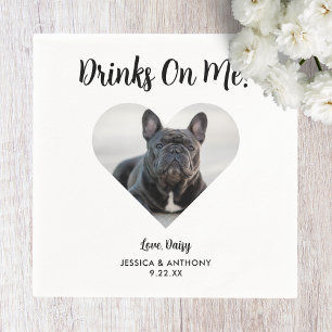 Dog Photo Wedding Cocktail Napkins Servet