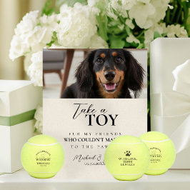 Dog Photo Wedding Tennis Ball Favor Reclamebord Met Voetstuk