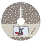 Dog Photo White Star Pattern kerstFeestdagen Kerstboom Rok (Voorkant)