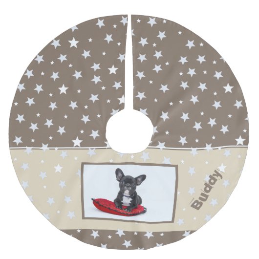Dog Photo White Star Pattern kerstFeestdagen Kerstboom Rok (Voorkant)