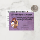 Dog Photography Business Appointment Card Notitiekaartje (Voorkant / Achterkant in situ)
