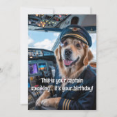 Dog Pilot & Airplane Photo Funny Aviation Birthday Kaart (Voorkant)
