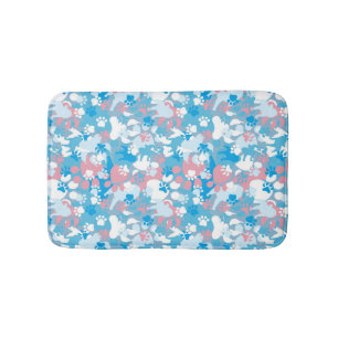 Dog Pink en Blue Camouflage Pattern Badmat