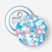 Dog Pink en Blue Camouflage Pattern Button Flesopener (Voorkant)