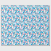 Dog Pink en Blue Camouflage Pattern Cadeaupapier (Vlak)