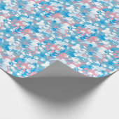 Dog Pink en Blue Camouflage Pattern Cadeaupapier (Hoek)