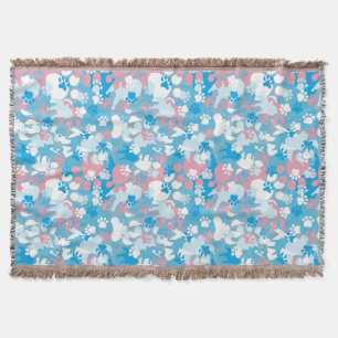 Dog Pink en Blue Camouflage Pattern Deken